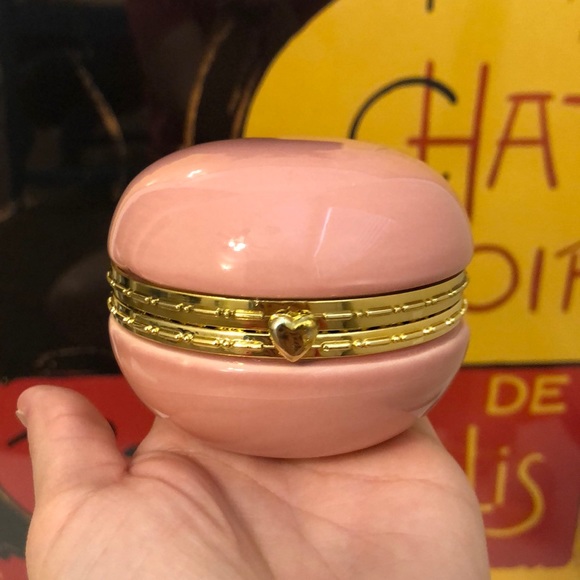 French Macaron Pastel Glass Hinged Trinket Boxes - Picture 3 of 12